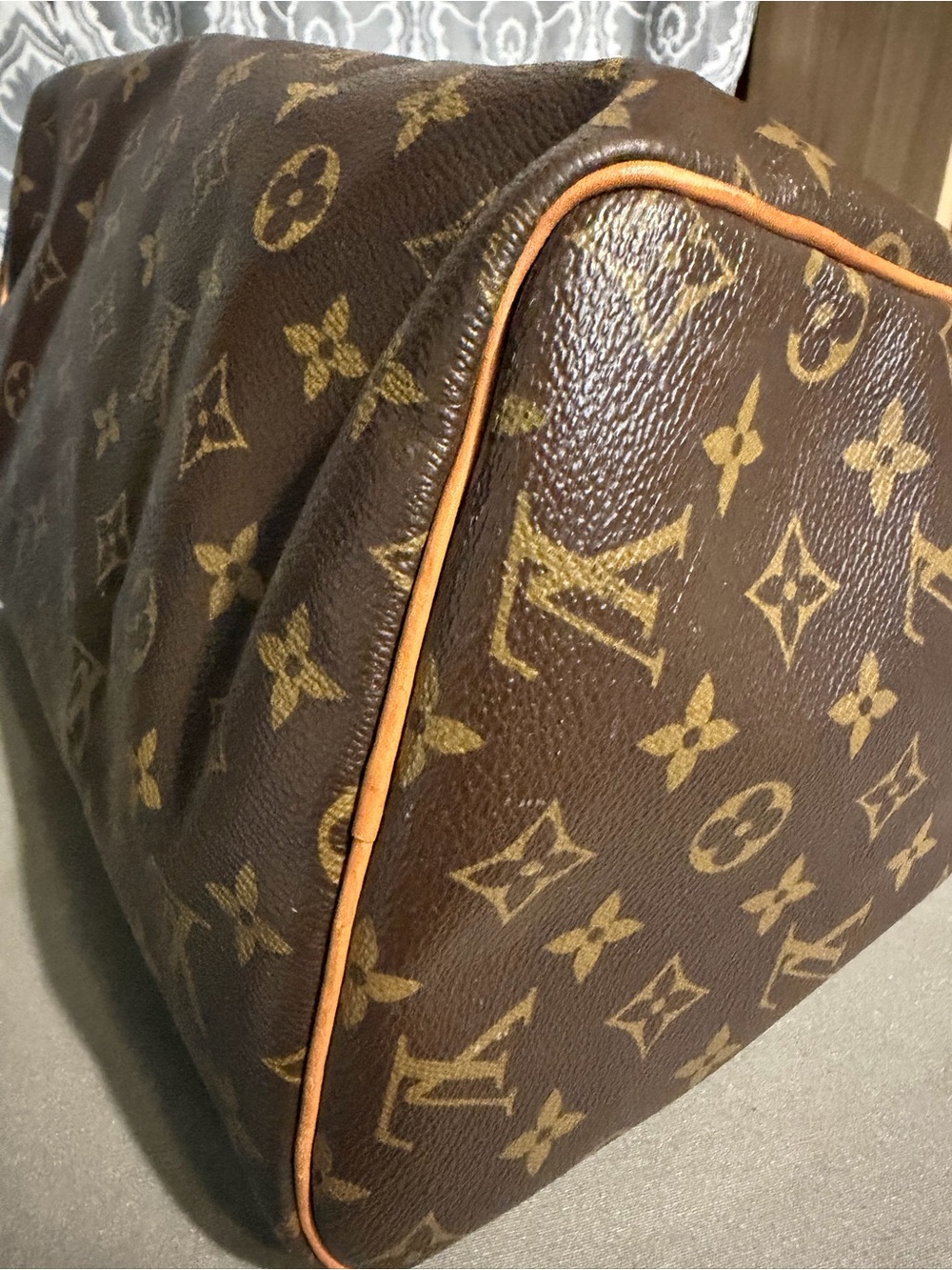 Louis Vuitton Brown Monogram Speedy with Pink V Graphic - Picture 13 of 16
